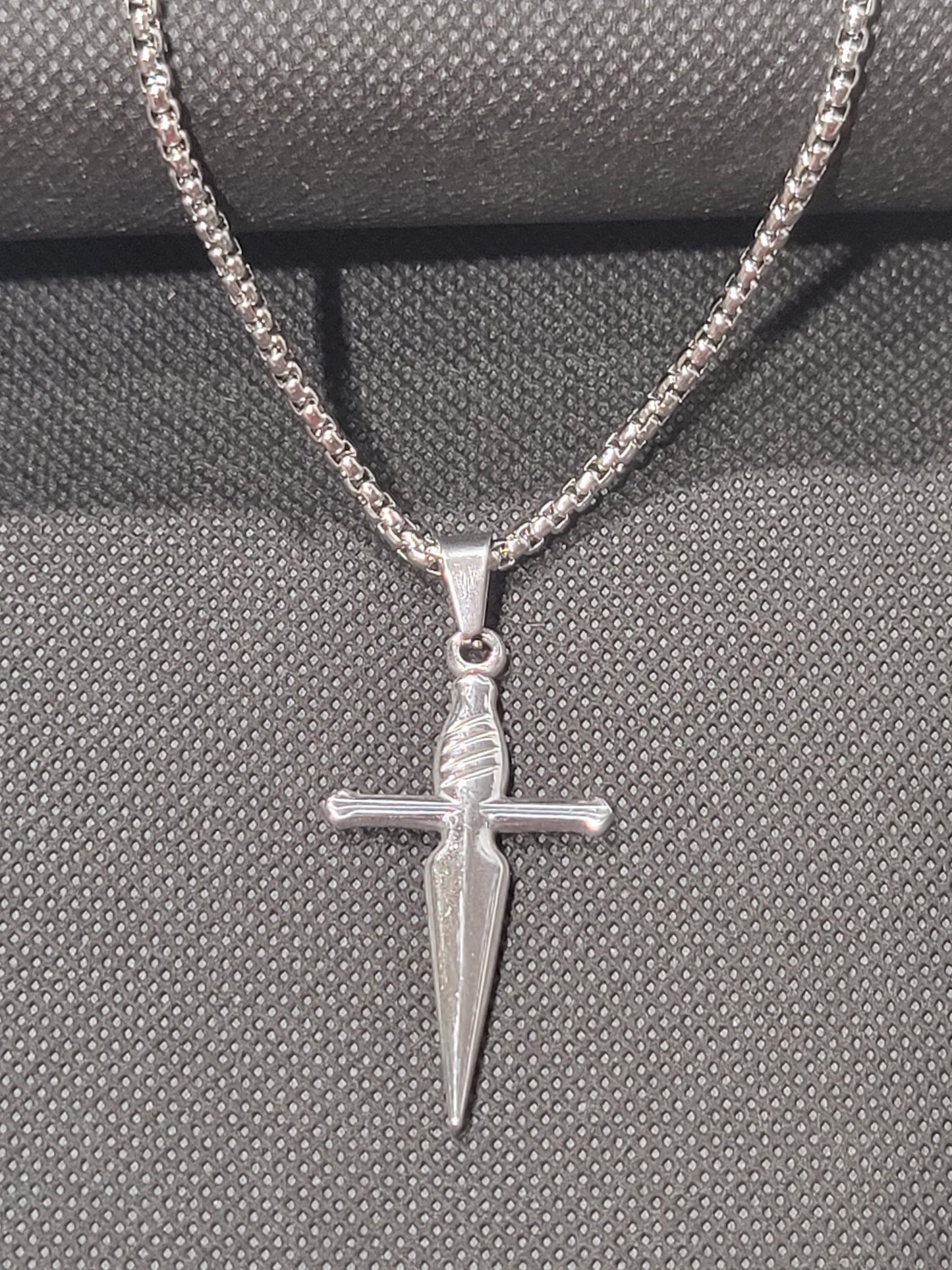 SWORD CROSS STEEL NECKLACE