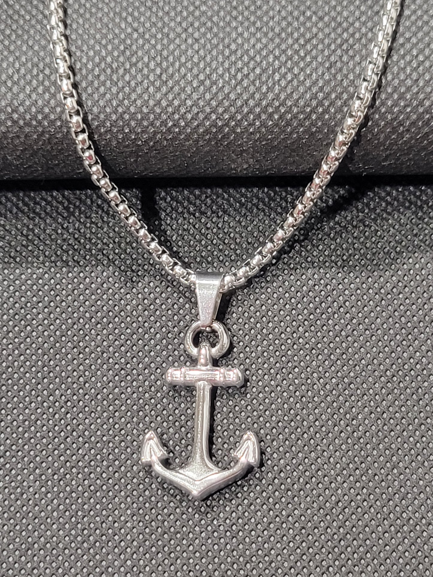 MEN'S ANCHOR CHARM NECKLACE