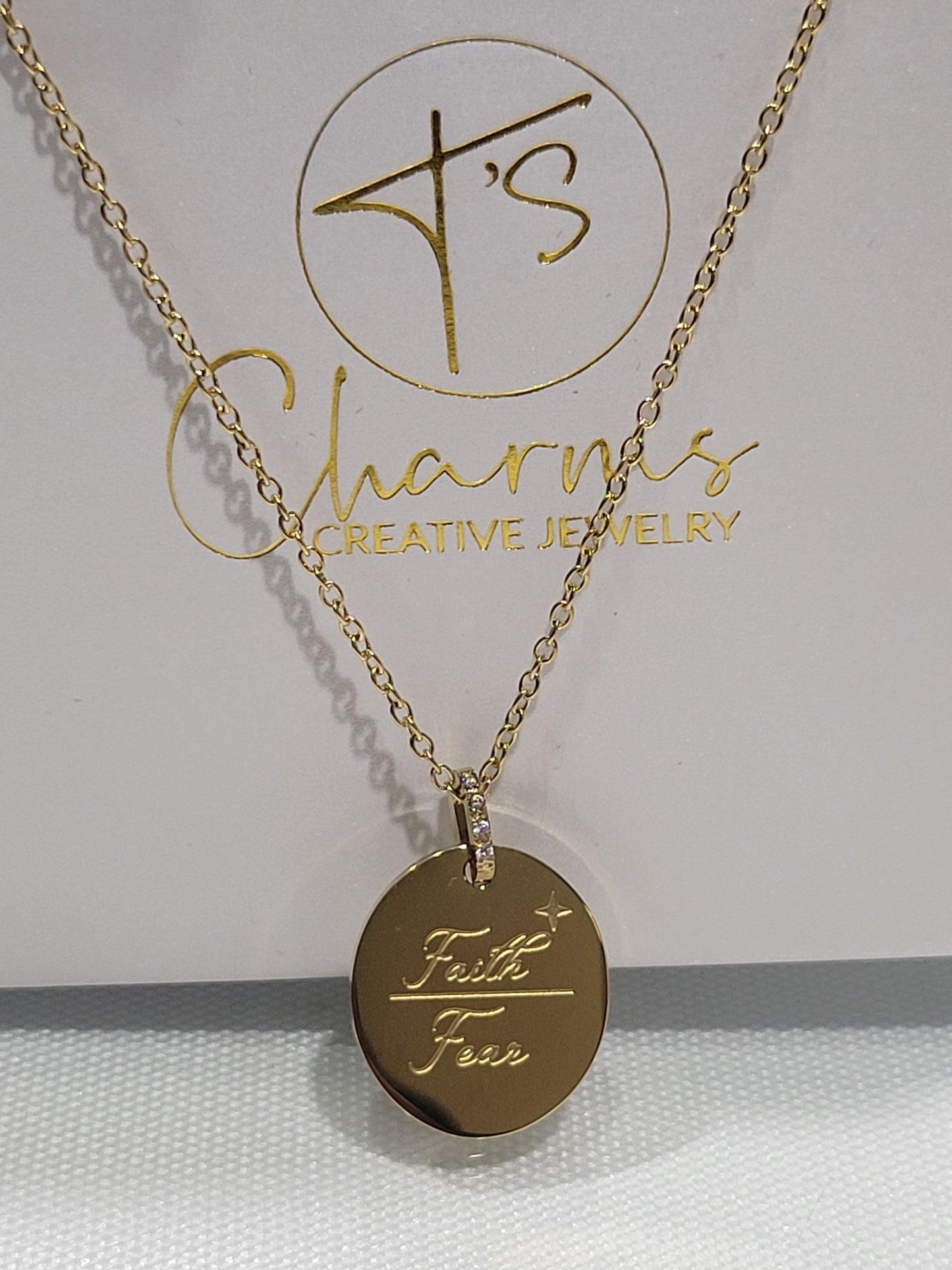FAITH OVER FEAR AFFIRMATION NECKLACE