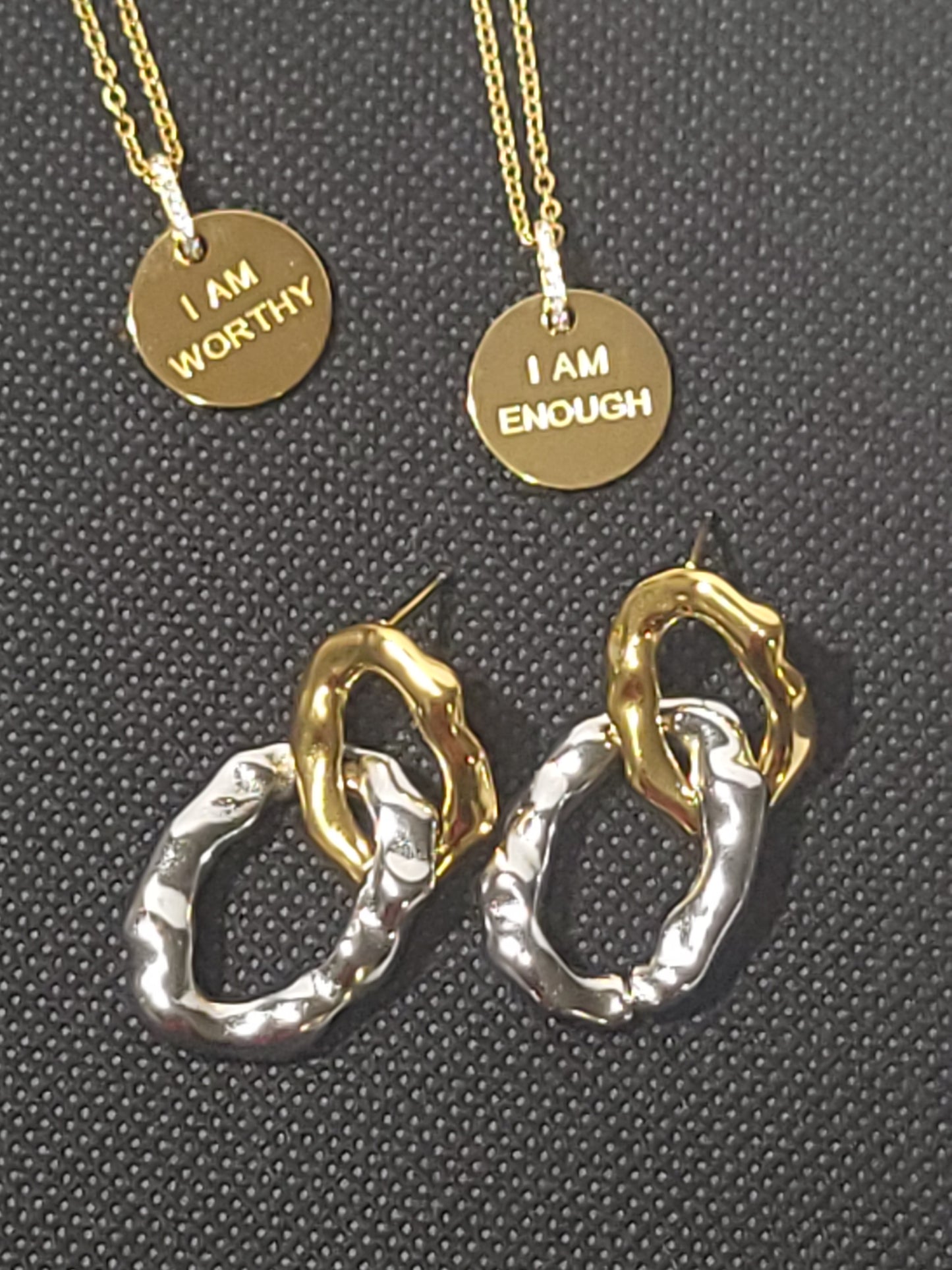 I AM ENOUGH NECKLACE EARRING SET
