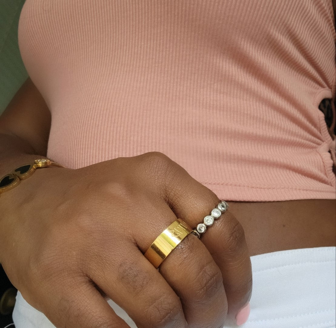 "FAITH OVER FEAR" ENGRAVED INSPIRATIONAL RING