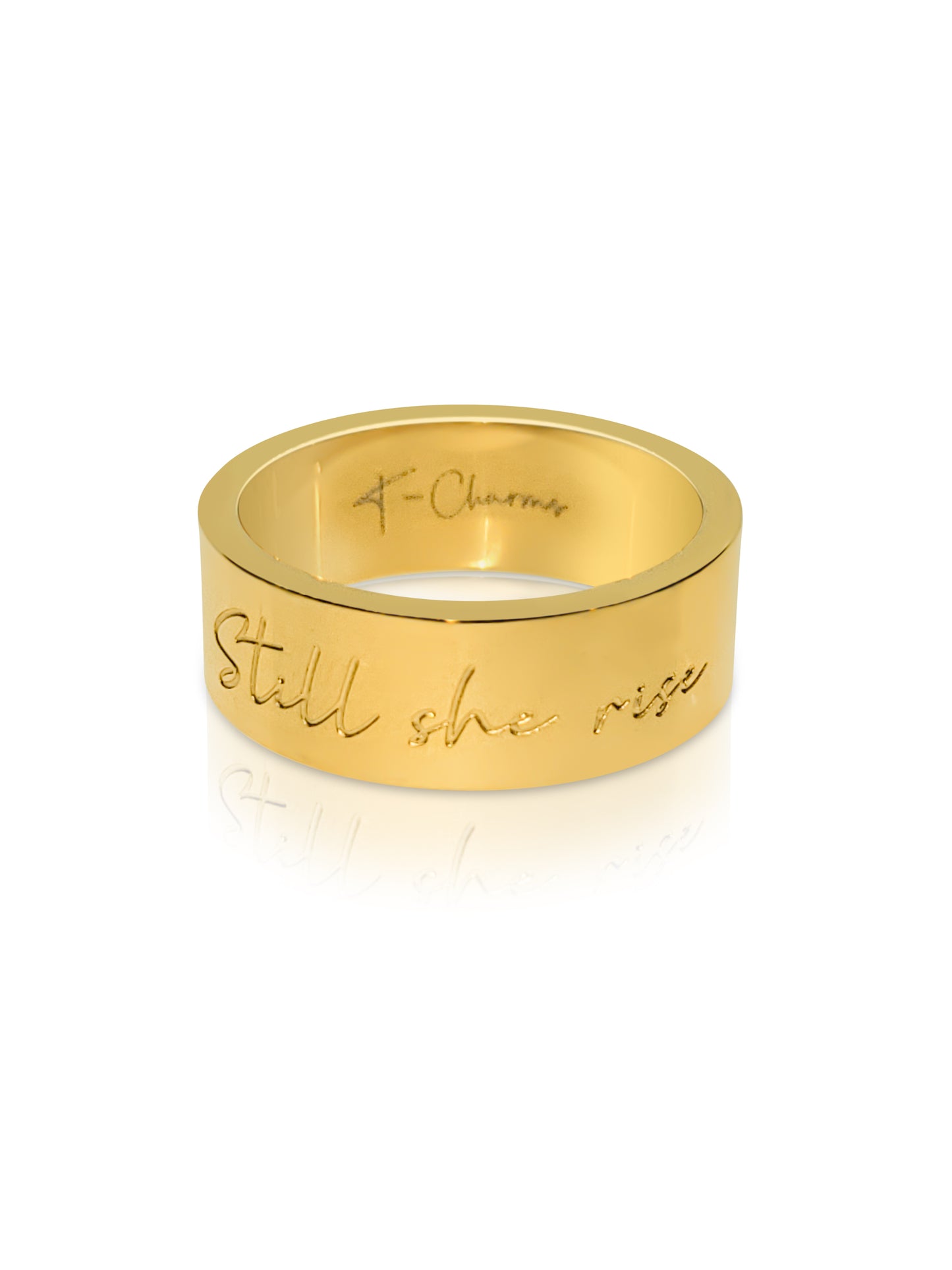 "STILL, SHE RISE" ENGRAVED RING