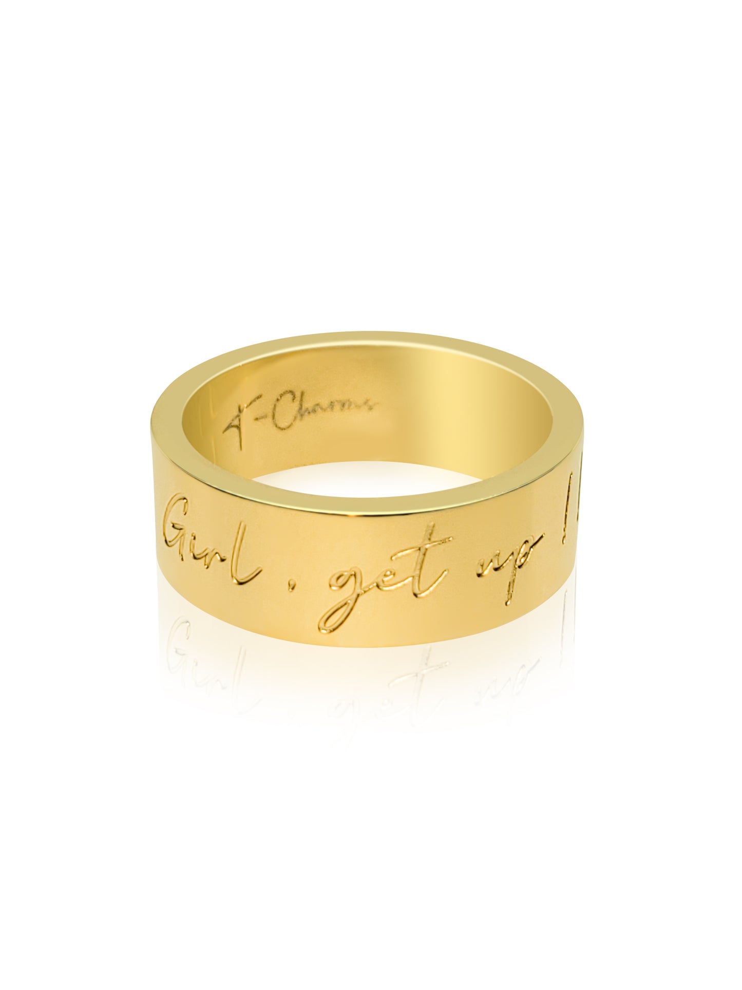 "GIRL GET UP!! " ENGRAVED INSPIRATIONAL RING