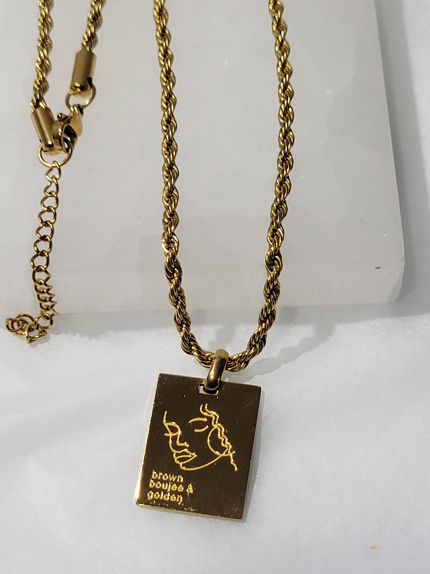 " BOUJEE & GOLDEN" ENGRAVED NECKLACE