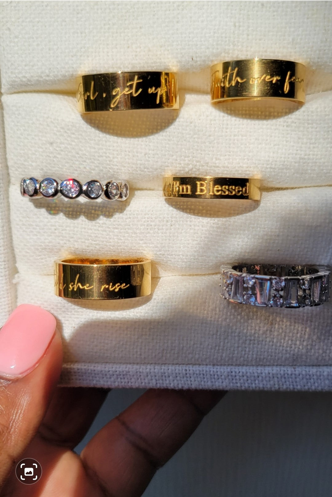 "FAITH OVER FEAR" ENGRAVED INSPIRATIONAL RING
