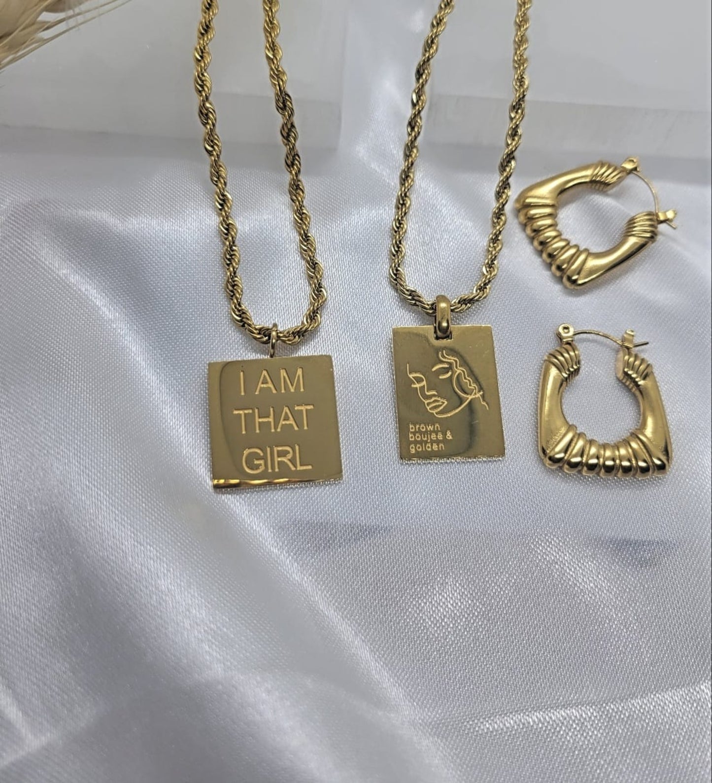 " BOUJEE & GOLDEN" ENGRAVED NECKLACE