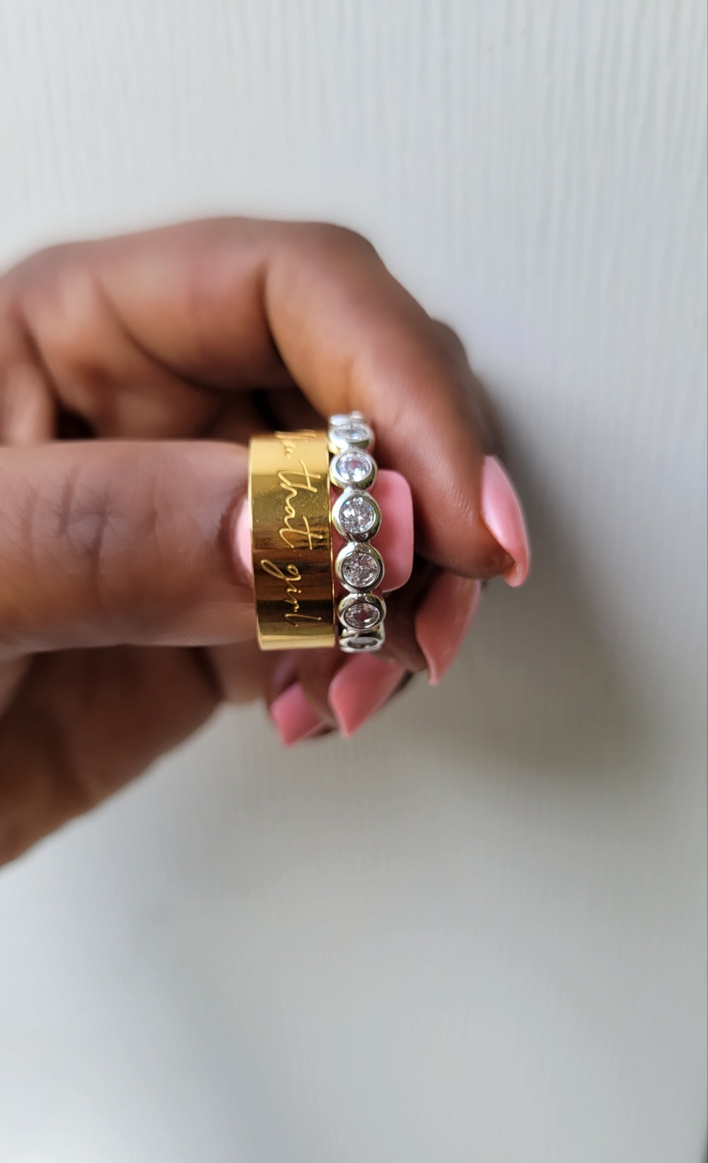 "GIRL GET UP!! " ENGRAVED INSPIRATIONAL RING
