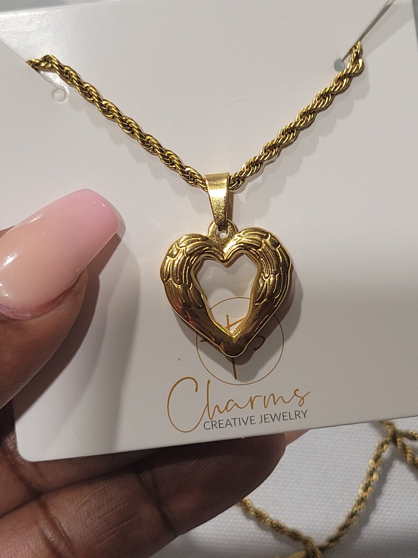 EAGLE HEART PENDANT NECKLACE
