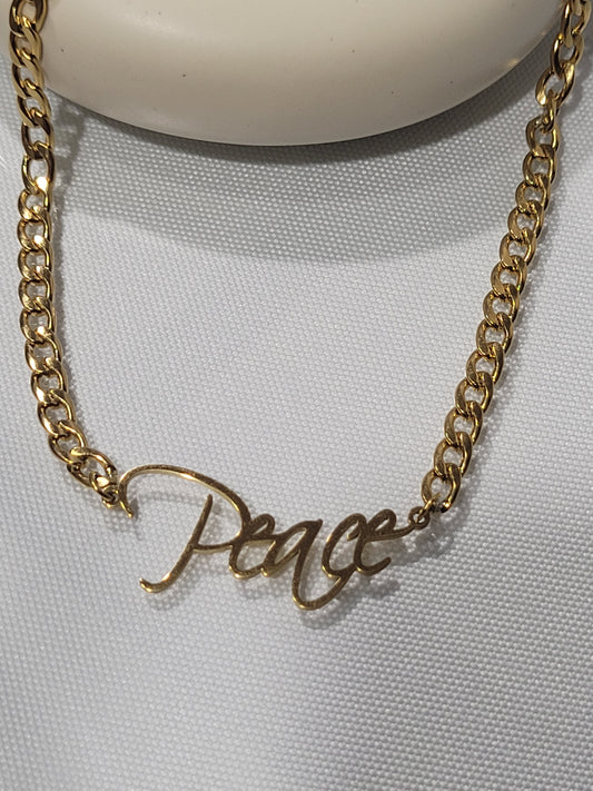 "Peace" custom necklace