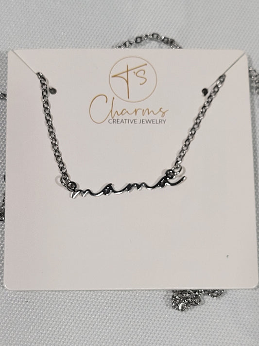 MAMA SIGNATURE SILVER NECKLACE