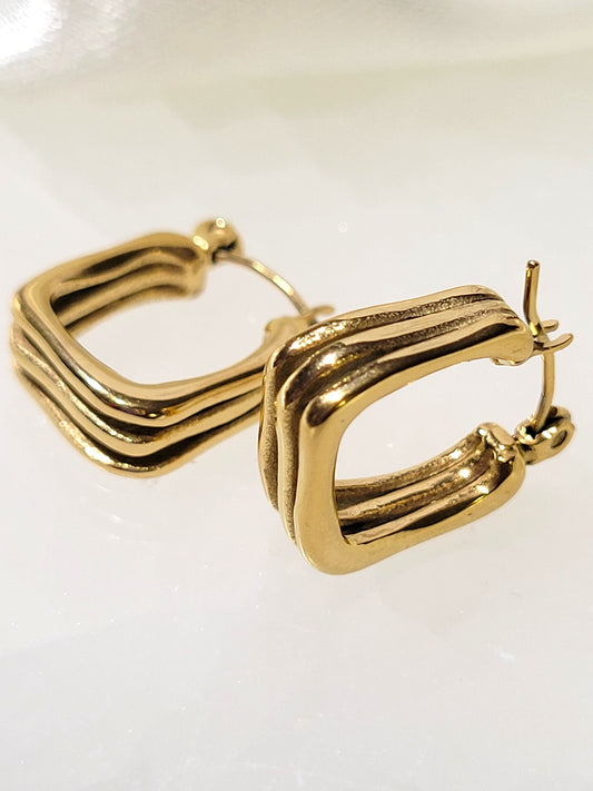 18K MULTILAYER GOLD EARRING